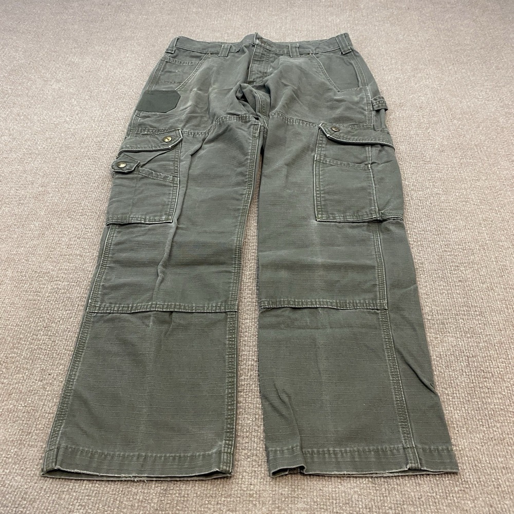 Carhartt Pants Mens 33x30 B342 MOS Ripstop Cargo Double Knee Grunge Distressed